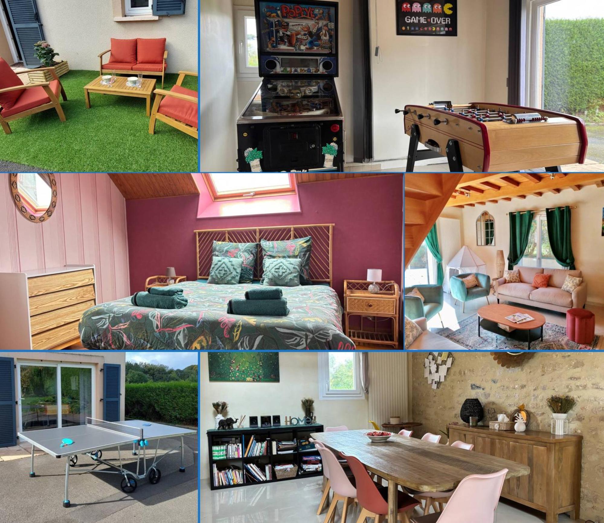 Le So Art, Grande Maison 4 Chambres, Terrain De Petanque, Grand Jardin Clos, Flipper, Babyfoot, Jeux Arcade, Ping Pong,1 Km Mer, Proche Golf, Port En Bessin, Bayeux Et Plages Du Debarquement, Adaptee Enfants Commes Dış mekan fotoğraf